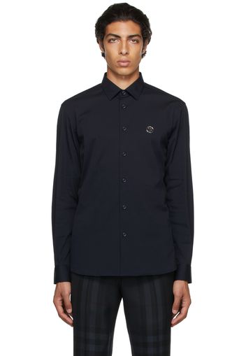 Burberry Navy Poplin Monogram Motif Shirt