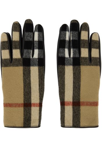 Burberry Tan & Black Vintage Check Gloves