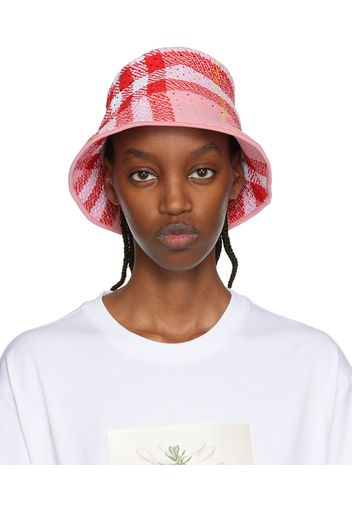 Burberry Pink Tartan Print Bucket Hat