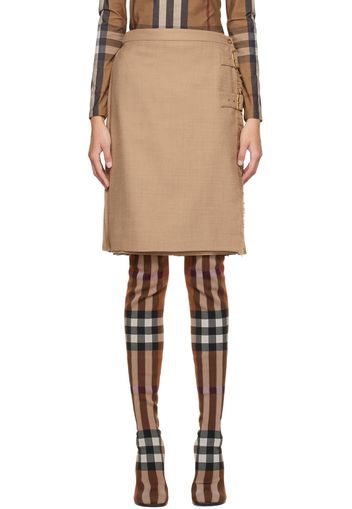 Burberry Brown Pleated Midi Skirt