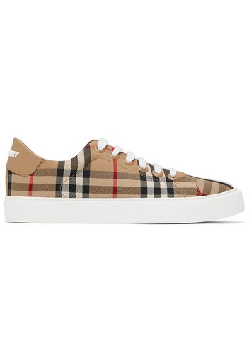 Burberry Beige New Albridge Check Sneakers