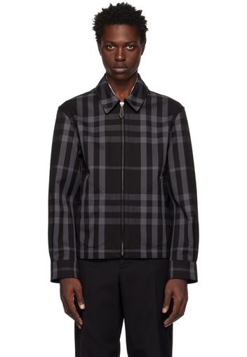 Burberry Gray Reversible Harrington Jacket