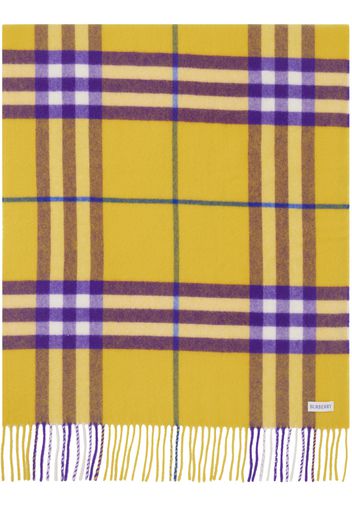 Burberry Yellow & Purple Wide Check Scarf