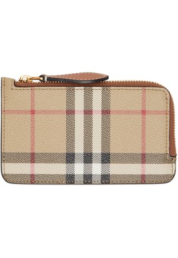 Burberry Beige Check Zip Wallet