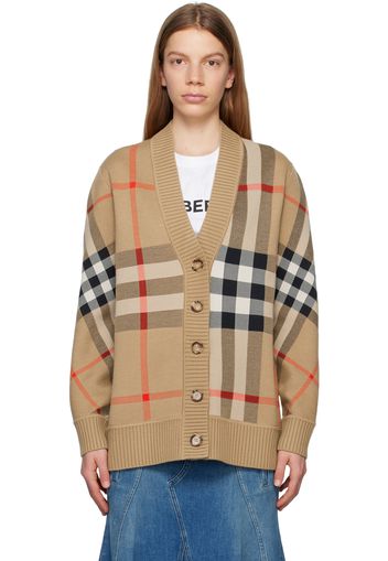 Burberry Beige Check Cardigan