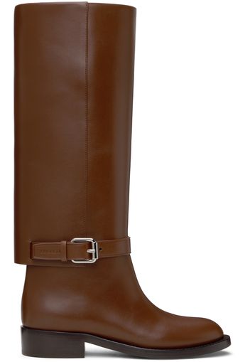 Burberry Brown Ankle Strap Boots