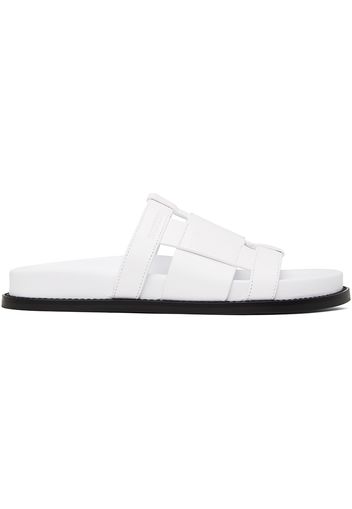 Burberry White Woven Slides