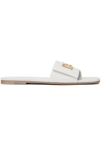 Burberry White Monogram Motif Sandals