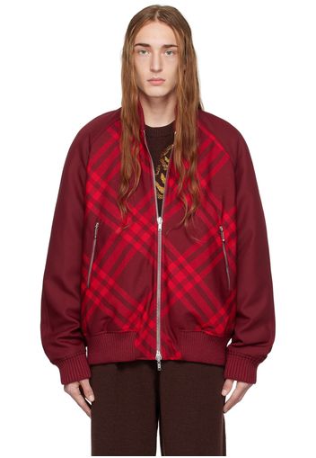 Burberry Red Reversible Bomber Jacket