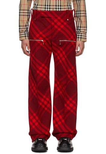 Burberry Red Check Trousers