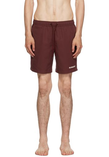 Burberry Burgundy Drawcord Swim Shorts