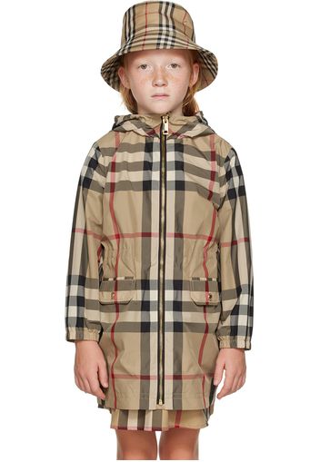 Burberry Kids Beige Check Coat