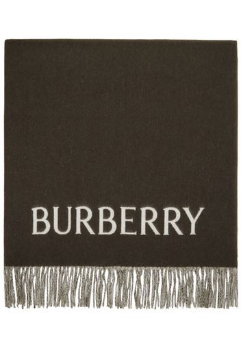 Burberry Gray & Off-White Rose Cashmere Scarf