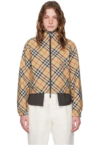 Burberry Beige Cropped Check Reversible Jacket