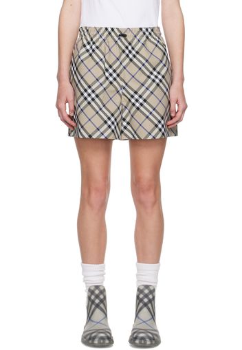 Burberry Beige Check Shorts