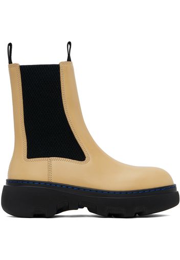 Burberry Yellow Leather Creeper Chelsea Boots