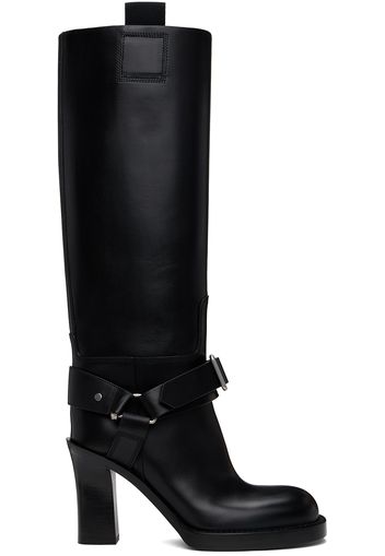 Burberry Black Leather Stirrup High Boots