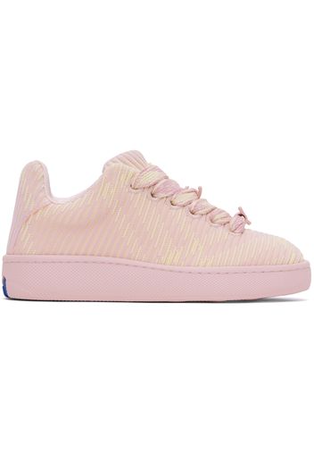 Burberry Pink Check Knit Box Sneakers