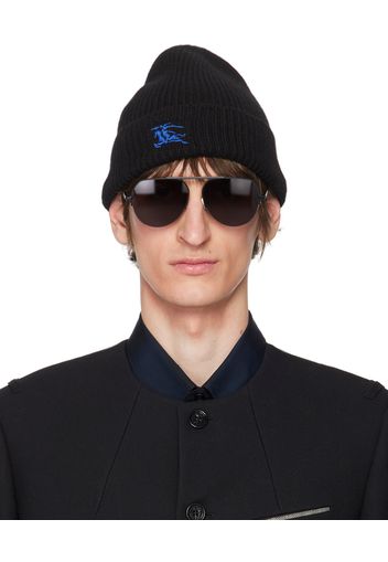 Burberry Black Ribbed Cashmere Beanie