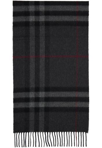 Burberry Gray Check Cashmere Scarf