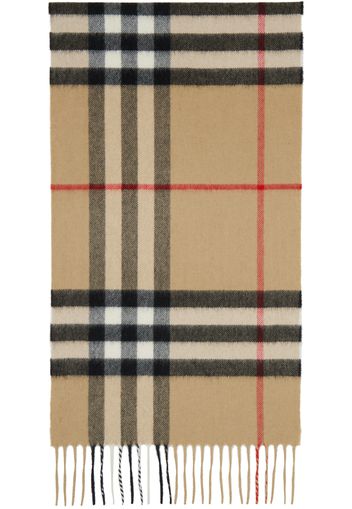 Burberry Beige Check Cashmere Scarf