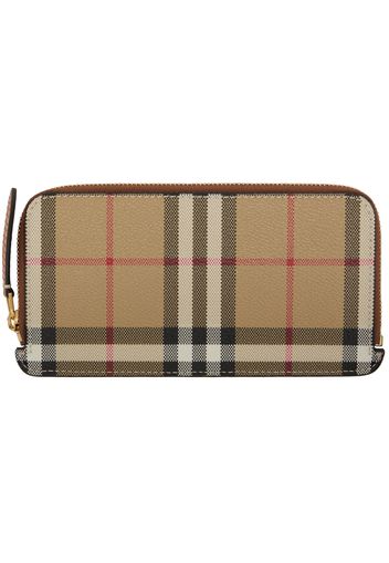 Burberry Beige Check Zip Card Holder