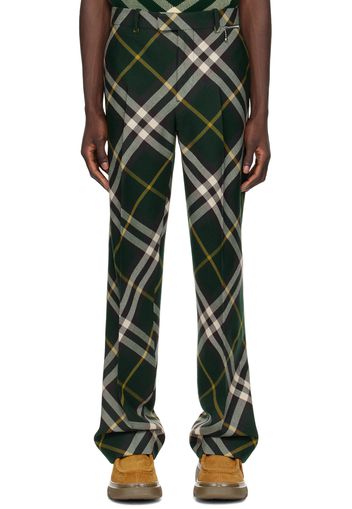 Burberry Green Check Trousers