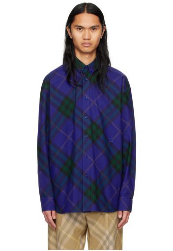 Burberry Blue & Green Check Shirt