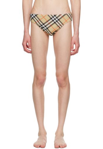 Burberry Beige Check Swim Briefs