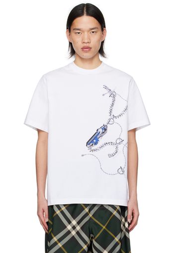 Burberry White Print T-Shirt