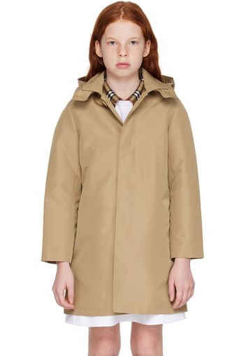 Burberry Kids Tan Hooded Trench Coat