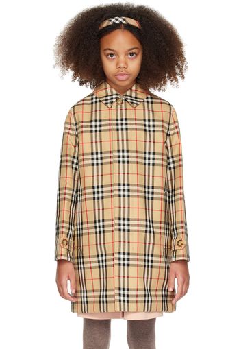 Burberry Kids Beige Check Reversible Coat