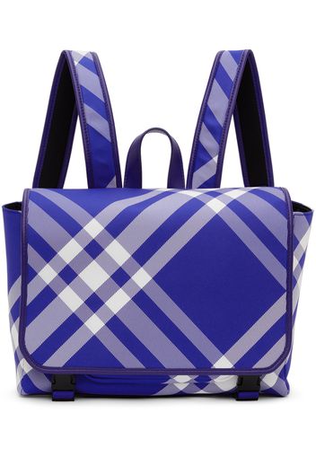 Burberry Kids Blue Check Backpack