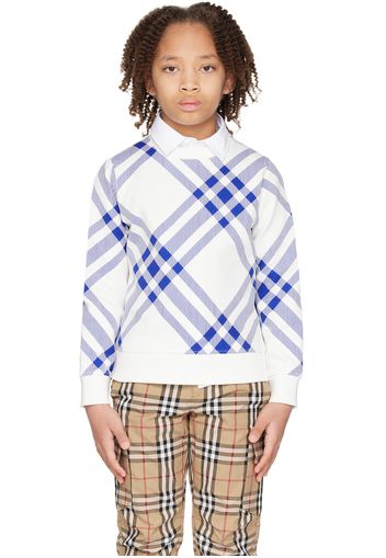 Burberry Kids Blue & White Check Sweatshirt