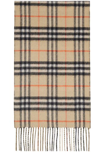 Burberry Beige Reversible Check Cashmere Scarf