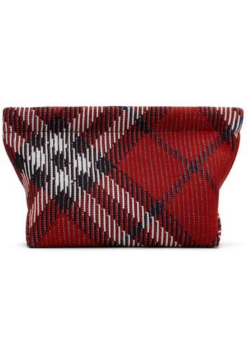 Burberry Red Check Knitted Clutch