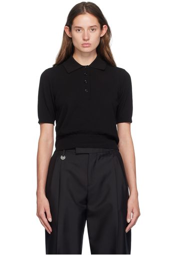 Burberry Black Perforated Logo Polo