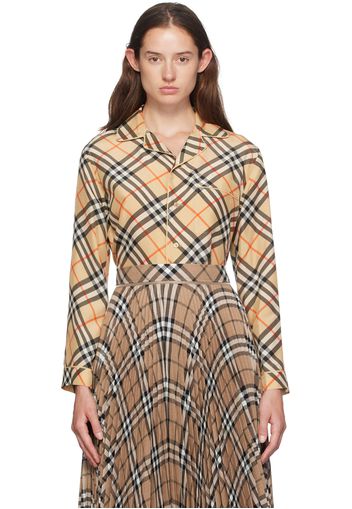 Burberry Beige Check Pyjama Shirt