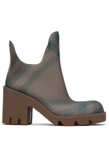 Burberry Brown Rubber Marsh Heel Boots