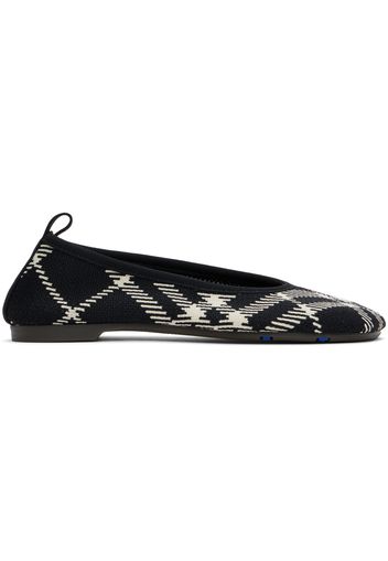 Burberry Black Check Knit Baby Ballerina Flats