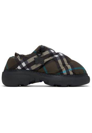 Burberry Brown Check Nylon Pillow Loafers