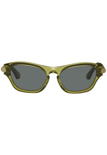 Burberry Green Tubular Oval Sunglasses