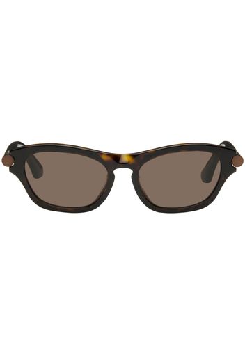 Burberry Brown Tubular Oval Sunglasses