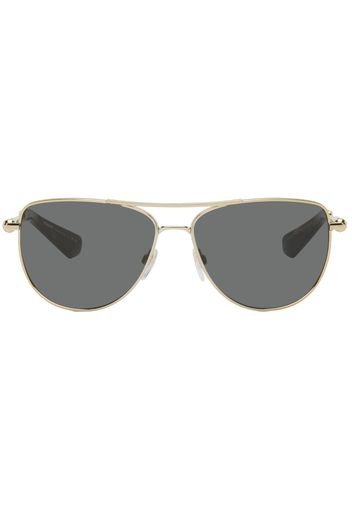 Burberry Gold Metal Logo Square Sunglasses