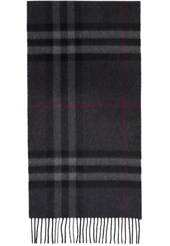 Burberry Gray Check Cashmere Scarf