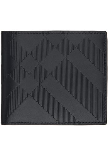 Burberry Black Embossed Check Bifold Wallet