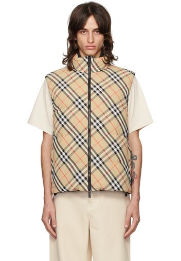 Burberry Beige Check Reversible Down Vest