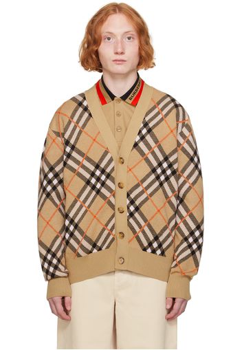 Burberry Beige Check Cardigan