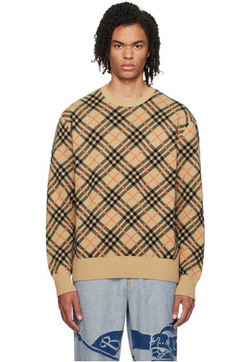 Burberry Brown Check Cashmere Sweater