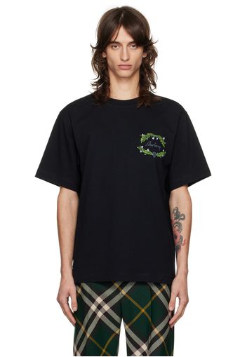 Burberry Black Thistle Logo T-Shirt